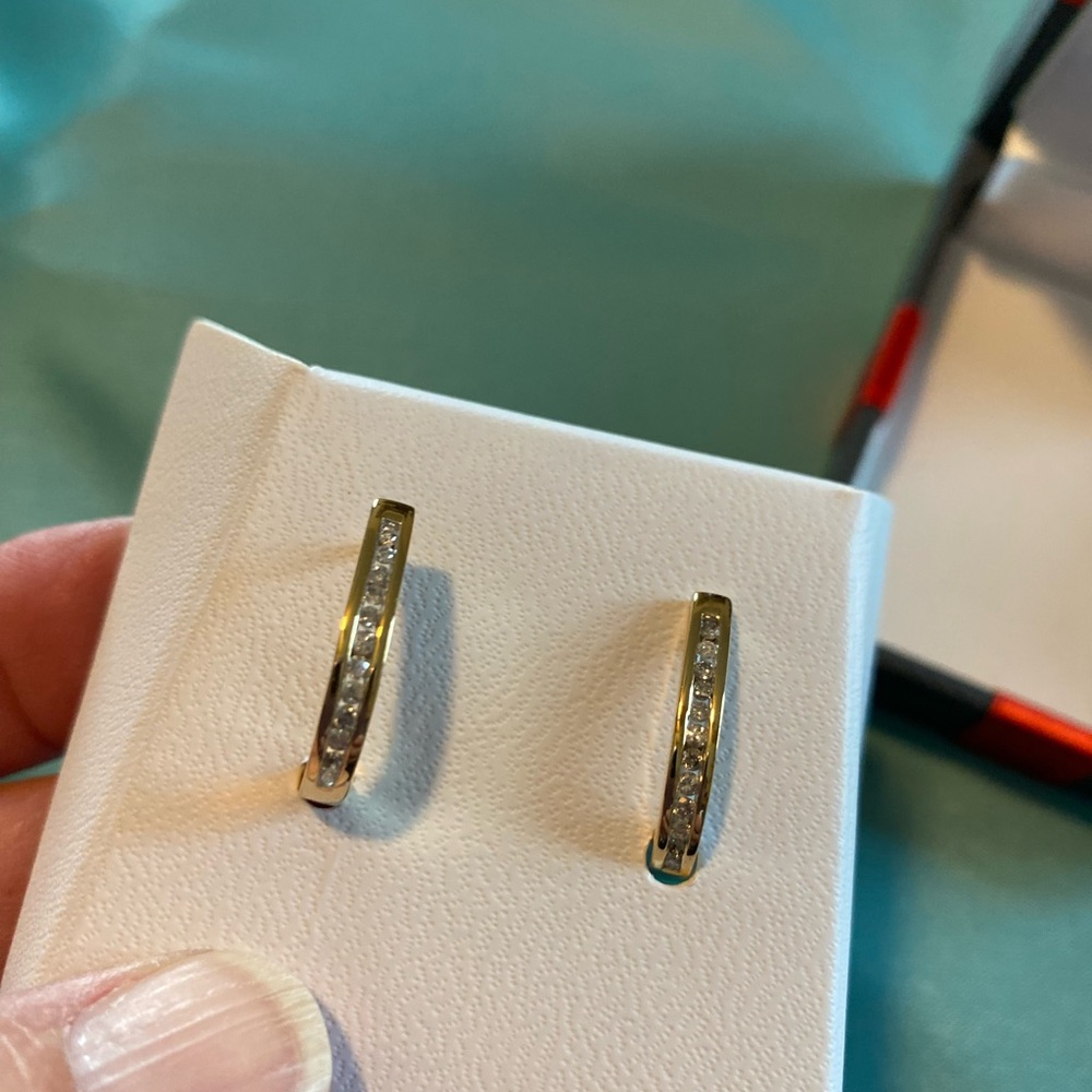 Gold Diamond Hoop Earrings